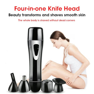 4 in 1 Epilator USB Rechargeable Protable Trimmer Hair Remover for Women Body Facial Eyebrow Razor Mini Skin Epilator Trimmer