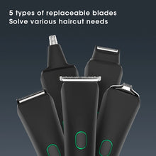 Load image into Gallery viewer, 5-in-1 Multifunctional Men's Professional Electric Hair Clipper Home Shaver Nose Hair Trimmer Electric Push Shear Set