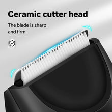 Load image into Gallery viewer, Electric Groin Trimmer for Men Waterproof Ball Trimmer for Pubic/Body Grooming with Ceramic Blade LED Light Charging Base