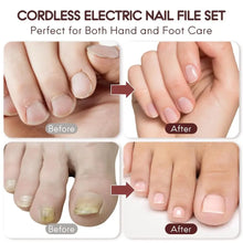 Load image into Gallery viewer, Cordless Electric Nail File Set Portable Nail Drill Machine for Hand Foot Care Tool for Calluses Thick Nails Grind Trim Polish