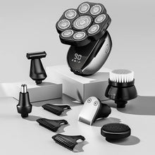 Load image into Gallery viewer, 6In1 Men's Bald Head Electric Shaver 9 Blades Floating Heads Beard Nose Ear Hair Trimmer Clipper Facial Brush Rechargeable Razor