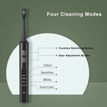 Load image into Gallery viewer, Electric Sonic Toothbrush Inductive Charging for Adults 4-gear Mode Ultrasonic Electronic Tooth Brushes 2 Replace Head Gift IPX7