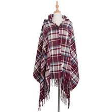 Load image into Gallery viewer, Hooded Open Stitch Loose Coat Big Hat Capes Women Winter Thick Outwear Tibet Classic Printed Tassel Fringe Cloak