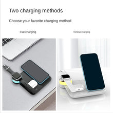 Load image into Gallery viewer, Convenient 4 In 1 Fast Wireless Charging Dock For Qi-Enabled Devices Earbuds Wireless Charger With LED Light