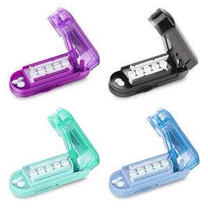 Portable Pill Cutter Box Gear Adjustable Hidden Cutter Mini Drug Box Tablet Cutter Pill Case Storage Crusher Travel Pill Box