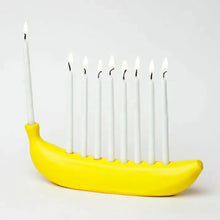 Load image into Gallery viewer, Creative Banana Menorah Tabletop Candlestick Decor Resin Novelty Banana Menorah Hanukkah Chanukah Candle Holder with 9 Holes