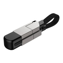 Load image into Gallery viewer, Zinc Alloy 4-in-1 Portable Keychain Charging Cable 60W PD Fast Charge Data Cable Adapter for iPhone TypeC Android