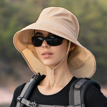 Load image into Gallery viewer, Wide Large Brim Bucket Hat Neck Protection Sun Hat Summer Outdoor UV Anti Shawl Visor Cap Fishing Hiking Ladies Hat Women Bonnet