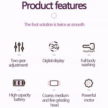 Load image into Gallery viewer, Electric Foot File Digital Display Electric USB Waterproof Washing and Grinding Pedicure To Remove Calluses and Dead Skin
