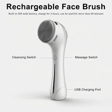 Load image into Gallery viewer, Facial Cleansing Brush IPX 7 Waterproof Electric Facial Brush 2 Adjustable Speeds Facial Brush Cleaner