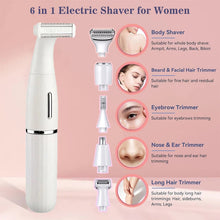 Load image into Gallery viewer, Electric Razor for Women Removal for Body Nose Hair Trimmer Face Shavers Eyebrow Leg Armpit Bikini Area Pubic Underarms Razors