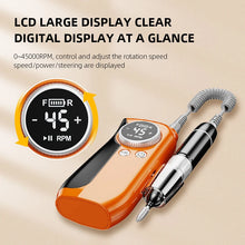 Load image into Gallery viewer, 45000RPM Nail Drill Electric Nail Sander With HD LCD Display Rechargeable Manicure Machine Electric Nail File For All Gel