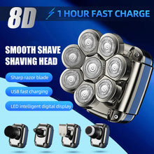 Load image into Gallery viewer, 8D Men's Electric Shaver Wet Dry Beard Hair Trimmer Electric Razor  Personal Rechargeable Bald Head Shaving Machine LCD Display