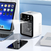 Load image into Gallery viewer, 3000mAh Long Life Air Cooler Portable Office Desktop Air Conditioner Fan LED Smart Silent Cooling Fan Home Humidifier Fan