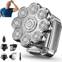 Load image into Gallery viewer, 9D Head Shavers for Bald Men 5 in 1 Detachable Head Shaver with LED Display IPX7 Waterproof Wet Dry Rechargeable Electric Shaver
