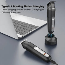 Load image into Gallery viewer, LED Display IPX6 Waterproof Rechargeable Body Groomer, Beard Trimmer, Nose &amp; Ear Hair Trimmer Men's 5-in-1 Hair Clipper Kit