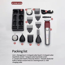 Load image into Gallery viewer, 6 in 1 Hair Clipper Professional Hair Cutting Machine for Men Multi-function Waterproof Hair Trimmer LCD Display Clippers Kit