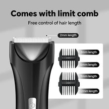 Load image into Gallery viewer, Electric Groin Trimmer for Men Waterproof Ball Trimmer for Pubic/Body Grooming with Ceramic Blade LED Light Charging Base