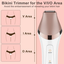 Load image into Gallery viewer, Electric Epilator Hair Removal for Women 5 in 1 Shaver for Legs Arms Underarms Bikini Public Hair Wet &amp; Dry Rechargeable