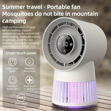 Load image into Gallery viewer, Portable Rechargeable Electric Bug Zapper Desk Fan Bladeless 8H Timer 20 Gears Mosquito Zapper 2 in 1 for Patio Backyard Bedroom