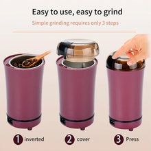 Load image into Gallery viewer, Coffee Grinder Portable Electric Professional Grinding Coffee Beans Nuts Spice Sugar Grains Mill Grinder Stainless Steel Blade
