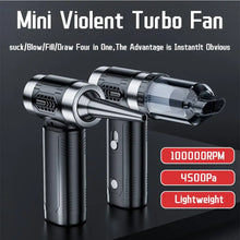 Load image into Gallery viewer, 100000RPM 4500Pa Handheld Vacuum Cleaner Mini Violent Turbo Fan Cordless Turbo Violent Fan Brushless Motor Electric Dust Blower