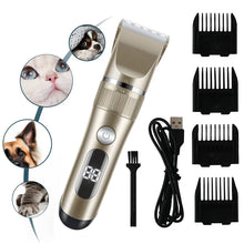 Load image into Gallery viewer, Professional Cat Dog Hair Clipper All Metal Rechargeable Pet Trimmer Cat Shaver Cutting Machine Puppy Grooming Haircut Low Noice