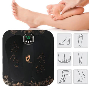 Portable EMS Silicond Foot Massager USB Charging Electric Massager Pad Muscle Stimulatior Black