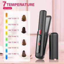 Load image into Gallery viewer, USB Rechargeable Cordless Hair Straightener And Curler 2 In 1, 4500Mah Battery, 10S Fast Heating