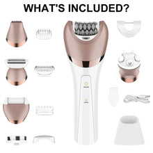Load image into Gallery viewer, 6in1 Set Electric Epilator Women Female Shaver Leg Body Hair Removal Face Lady Razor Bikini Trimmer Facial Hair Remover Wet&amp;Dry