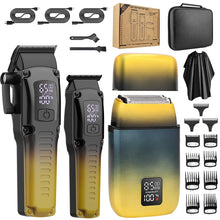 Load image into Gallery viewer, Men's Cordless Professional Hair Clipper Carving Electric Pusher Reciprocating Blade Shaver Deep Cleaning and Care Set