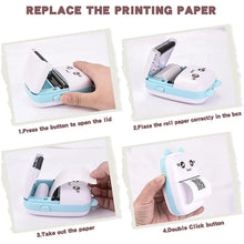 Load image into Gallery viewer, Portable Thermal Printer MINI CAT Print Photo Pocket Thermal Label Printer 58mm Printing Wireless Bluetooth Android IOS Printers
