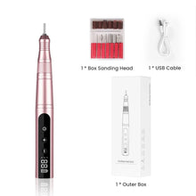 Load image into Gallery viewer, 35000RPM Nail Drill Professional Rechargeable Cordless Electric File Portable LED Screen Kit