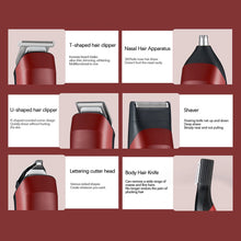 Load image into Gallery viewer, 6 in 1 Hair Clipper Professional Hair Cutting Machine for Men Multi-function Waterproof Hair Trimmer LCD Display Clippers Kit