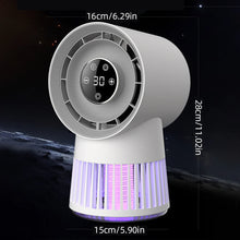 Load image into Gallery viewer, Portable Rechargeable Electric Bug Zapper Desk Fan Bladeless 8H Timer 20 Gears Mosquito Zapper 2 in 1 for Patio Backyard Bedroom