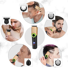 Load image into Gallery viewer, Men Hair Clippers Beard Trimmer Ear and Nose Hair Grooming Kit for Men Precision Dial Ceramic Blade 4 Comb Attachments