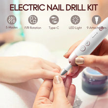 Load image into Gallery viewer, Cordless Electric Nail File Set Portable Nail Drill Machine for Hand Foot Care Tool for Calluses Thick Nails Grind Trim Polish