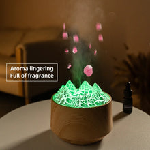 Load image into Gallery viewer, New Volcanic Crack Aromatherapy Wood Grain Humidifier Home Office Desktop Colorful Lights Flame Humidifier Aromatherapy Machine