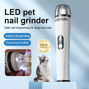 Dog Nail Cutter Upgraded Professional Electric Rechargeable Pet Nail Trimmer Painless Paws Grooming Smoothing for Dogs Cats