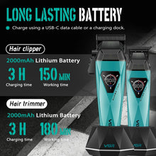 Load image into Gallery viewer, Hair Trimmer Professional Hair Cutting Machine Electric Beard Trimmer Cordless Clipper Barber Combo Trimmer for Men