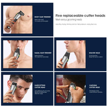 Load image into Gallery viewer, Unicorn 5-in-1 Human Hair Care and Trimming Set Men's Hair Clipper Push Clipper Razor Nose Hair Trimmer Full Body Private