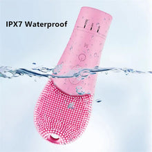 Load image into Gallery viewer, Electric Silicond Face Cleansing Brush Ultrasonic Facial Deep Pore Cleaning Skin Massager Washable Machine