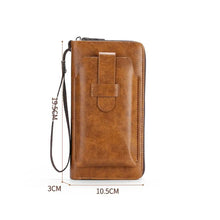 Load image into Gallery viewer, Cowhide Long Wallets Fashion Large Capacity Soft Leather Coin Purse Multifunction Zipper Phone Clutch Bag Male Men