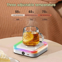 Load image into Gallery viewer, Coffee Mug Warmer DC5V USB Cup Warmer 3 Gear Temperature Heating Coasters Plate Pad for Tea Water Milk with Colorful Night Light