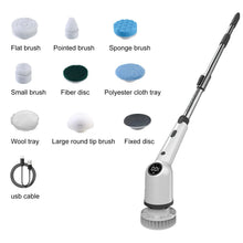Load image into Gallery viewer, 9 in 1 Electric Cleaning Brush LCD Digital Display Multi-Purpose Retractable Cleaning Brush for Kitchen Bathroom Windows