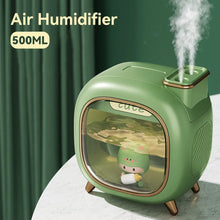 Load image into Gallery viewer, 500ML Humidifier Mini USB Double Spray Air Humidifier Home Bedroom Night Light Aroma Hydration Spray Air Humidifier Small Gift