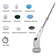 Load image into Gallery viewer, 9 in 1 Electric Cleaning Brush LCD Digital Display Multi-Purpose Retractable Cleaning Brush for Kitchen Bathroom Windows