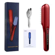 Load image into Gallery viewer, LED Light Red Phototherapy Massage Vibration Comb Electric Hair Growth Comb Infrared Laser Hair Care Style Anti-Hair Loss Hair