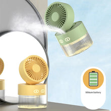 Load image into Gallery viewer, Spray Cooling Fan USB Mini Fan Desktop Turbine Foldable Cold Air Humidification Spray Fan Multifunctional Night Light
