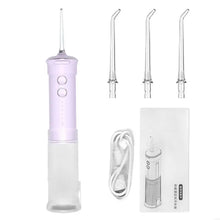 Load image into Gallery viewer, USB Rechargeable Water Flosser Portable Dental Water Jet 200ML IPX7 Waterproof Teeth Cleaner with 3 Jet Tip DIY Modes